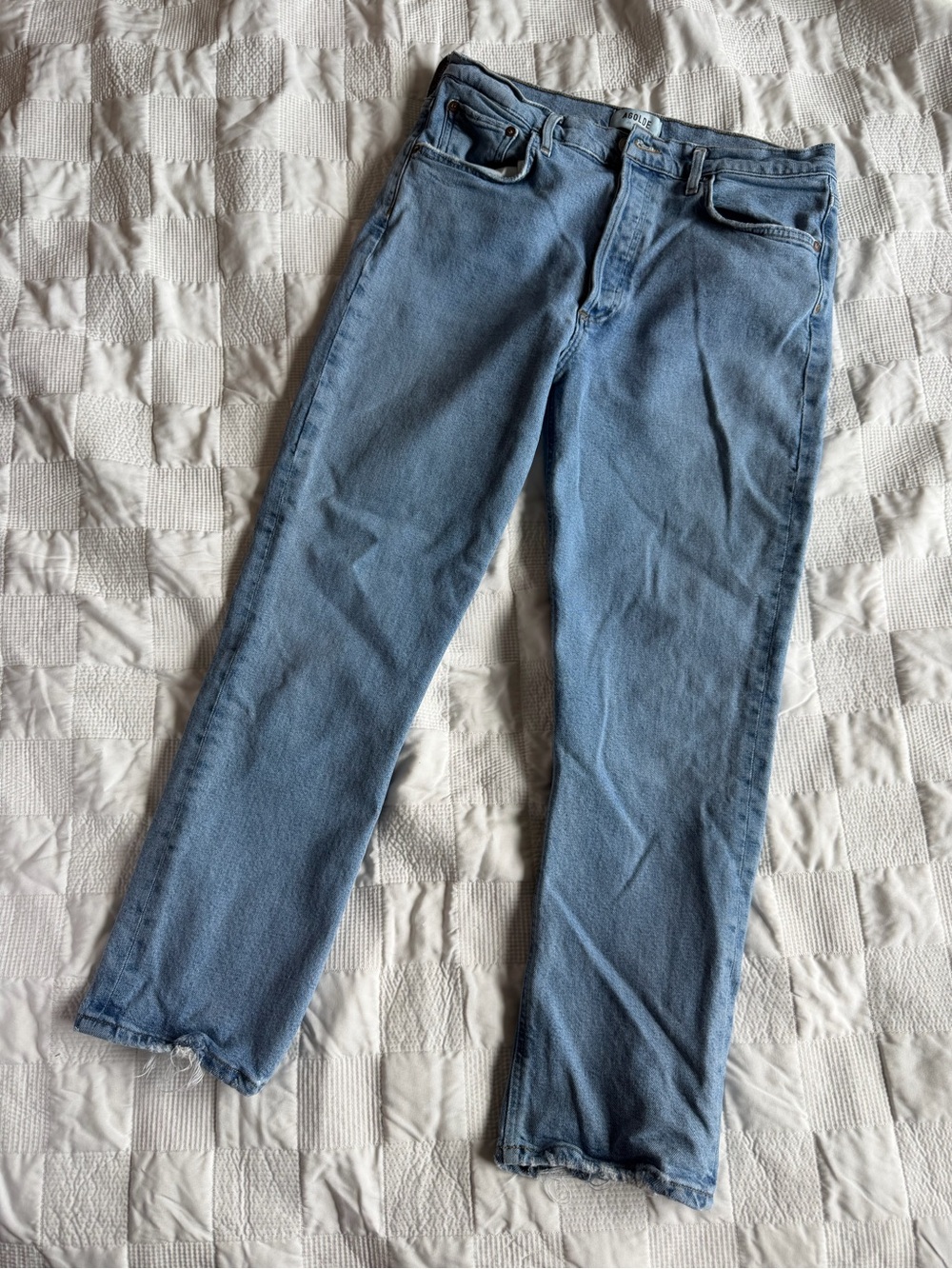 Agolde Light Blue Straight Leg Jeans
